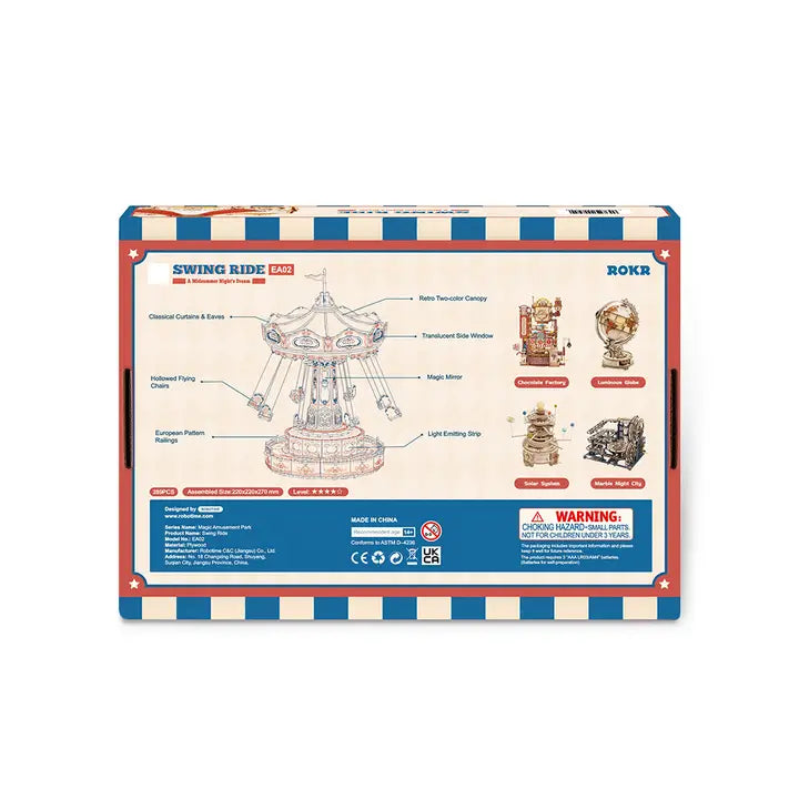 3D Wooden Puzzles Diy Music Box Swing Ride