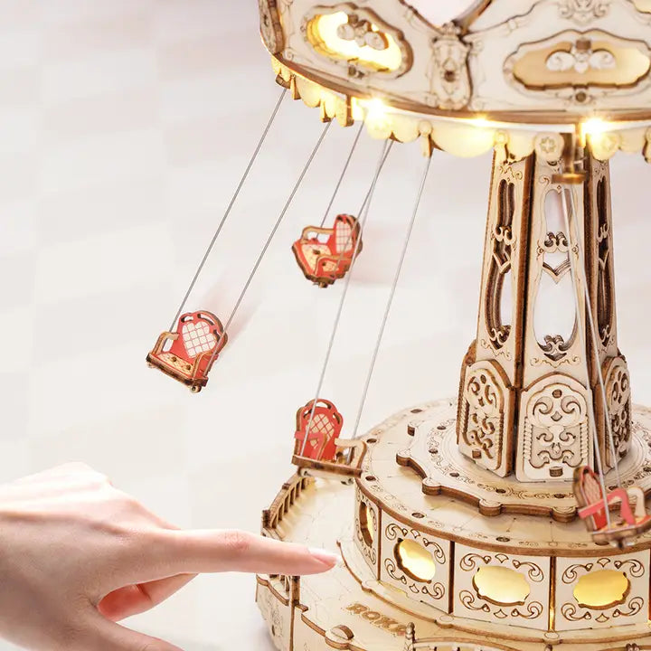 3D Wooden Puzzles Diy Music Box Swing Ride