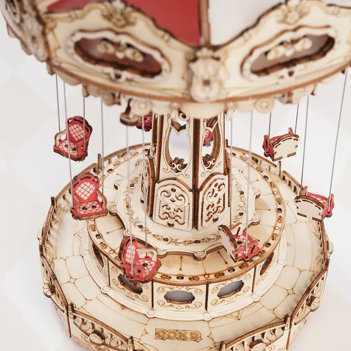 3D Wooden Puzzles Diy Music Box Swing Ride