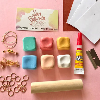 Diy Polymer Clay Earring Kit - Colorful