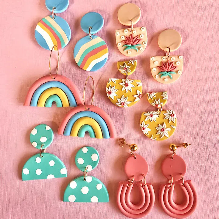 Diy Polymer Clay Earring Kit - Colorful