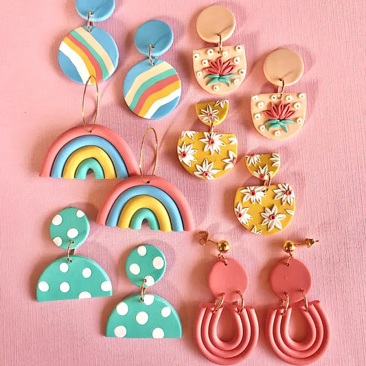 Diy Polymer Clay Earring Kit - Colorful